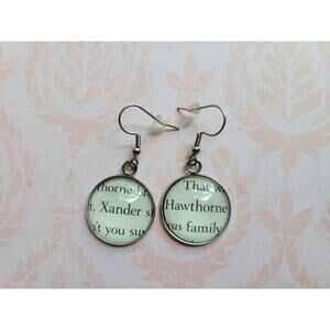 Xander Hawthorne pendant earrings made with The Inheritance Games book pages